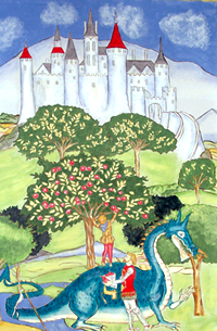 Castle Dragon Medieval Mural